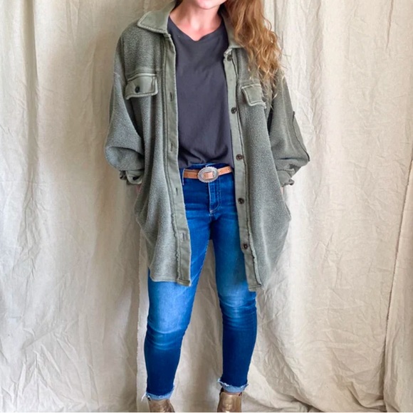 Free People Olive Green Ruby Jacket - Picture 3 of 5